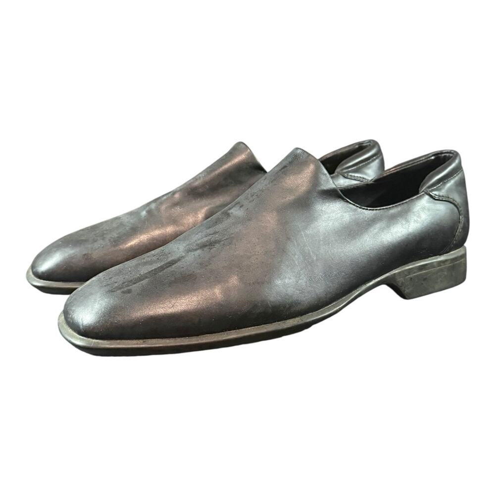 Donald Pliner Men’s Rex Leather Shoes Black Size 9.5 M Laceless Slip On
